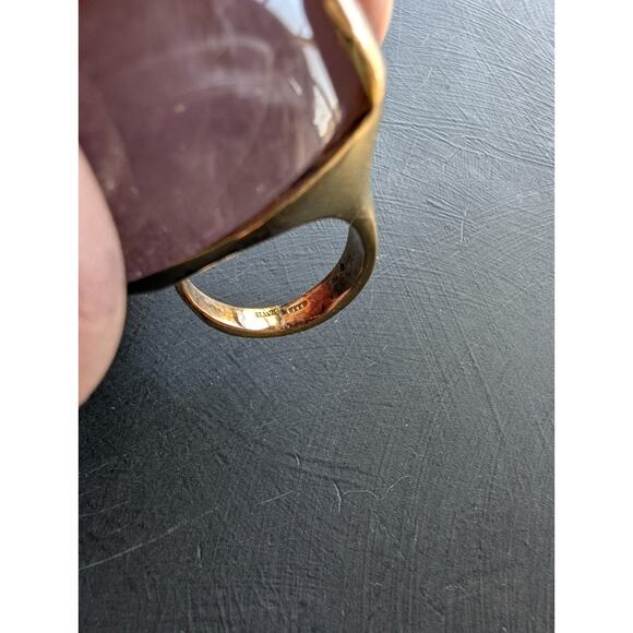 REEB ITALY 925 AMETHYST STERLING SILVER Vermeil RING SIZE 6 - Picture 6 of 8